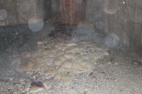 Underground river flows in the sewer 库存照片