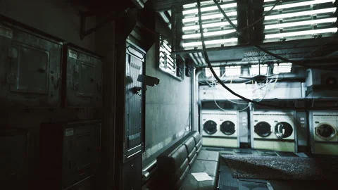 Underground service space showcasing rugged utilitarian design and quiet tension Stock Footage 343616598