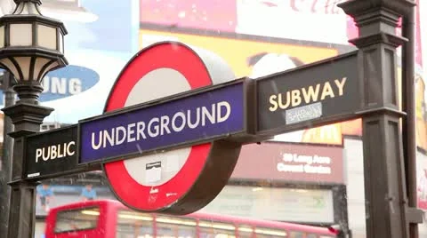 Underground sign in the snow Video stock 11130235