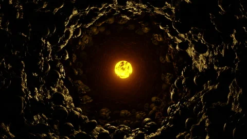 Underground Skull Cave 01 Video stock 141166551