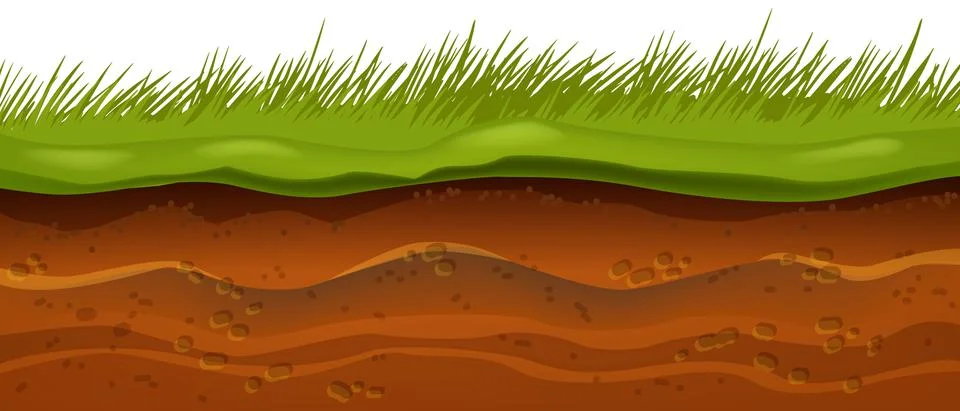 Underground soil layers, vector ground texture cartoon garden dirt background イラスト素材