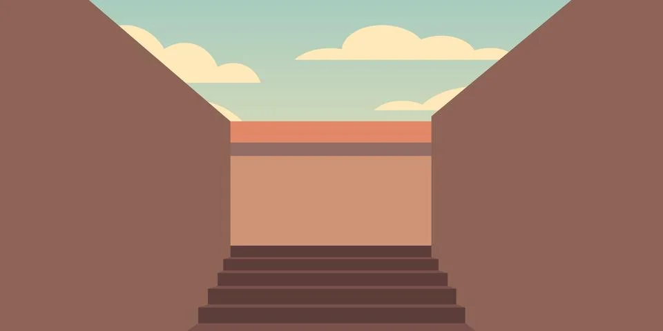 Underground staircase Stock Illustration