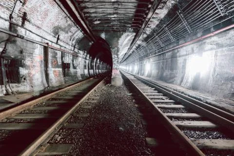 Underground tracks 库存照片