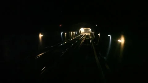 Underground train arriving to the station Stock Footage 59756276