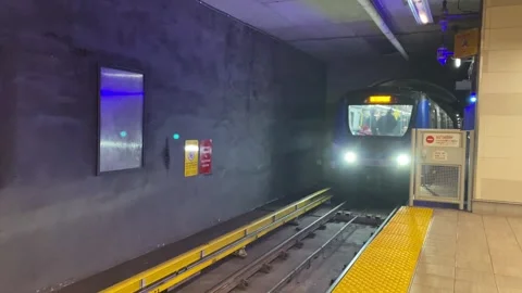 Underground Train Canada Line Stock Footage 282405936