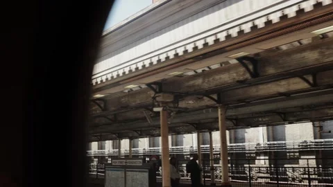 Underground Train departing from station Stock Footage 318233857