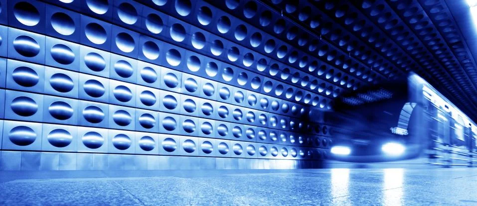 Underground train dynamic motion picture Foto stock