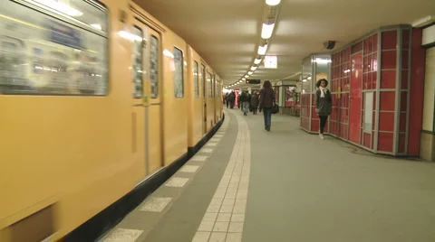 Underground train leaving station 2 Video stock 1091273