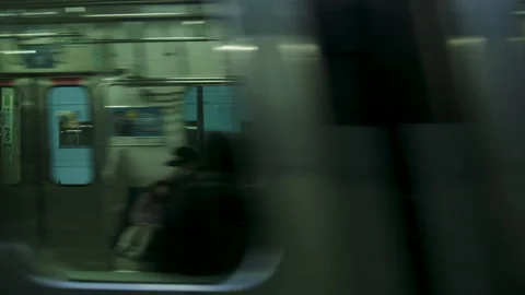 Underground Train Passes By Quickly In Japan Video stock 239674133