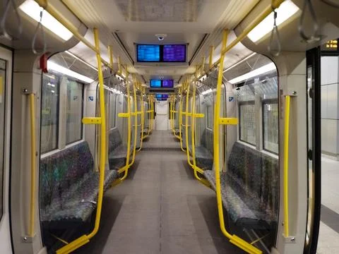 Underground train UBahn at train station in Berlin, Germany Stock Photos