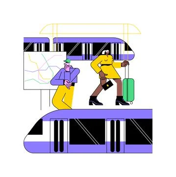 Underground transport abstract concept vector illustration. Stock Illustration