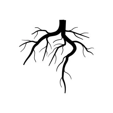 Underground tree root cartoon vector illustration Stock Illustration