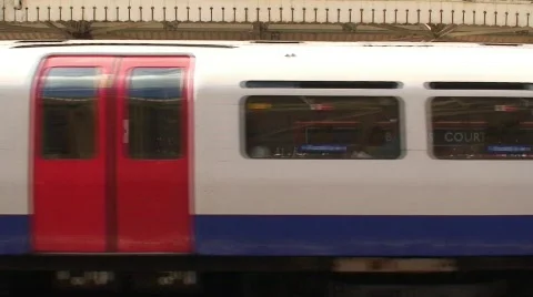 Underground Tube Train London Stock Footage