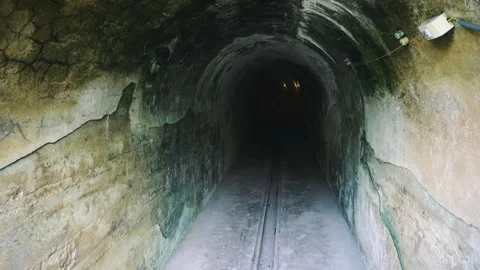 Underground tunnel. Cat Ba, Vietnam, Asia Stock Footage 132161853