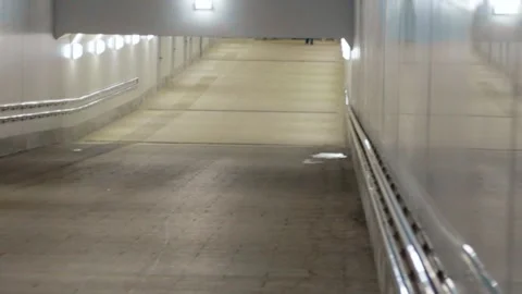 Underground tunnel crossing empty corridor empty dark city 스톡 동영상 166918343