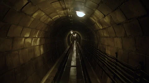 Underground tunnel in Fort de Mutzig fortess, now a museum. Video stock 301033749