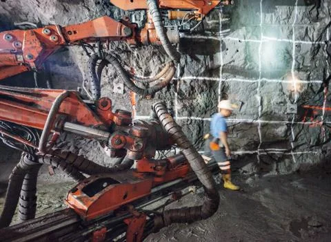 Underground Tunnelig Mining Stock Photos