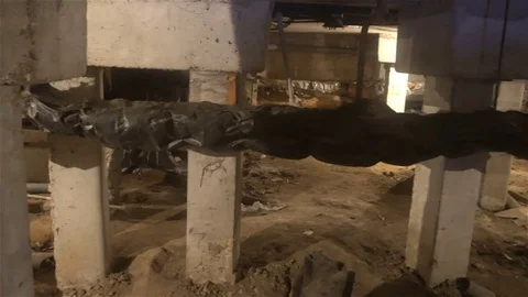 Underground utilities,mud sewer of one of the basements of apartment houses Vidéo 83301552