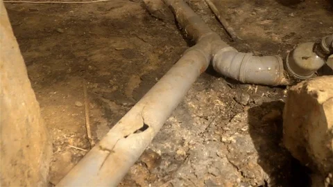 Underground utilities,mud sewer of one of the basements of apartment houses Vidéo 83306755