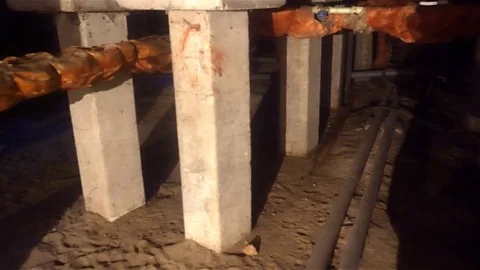 Underground utilities,mud sewer of one of the basements of apartment houses Vidéo 83310719