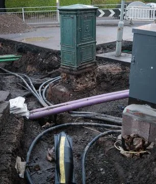 Underground Utility Cables Foto stock