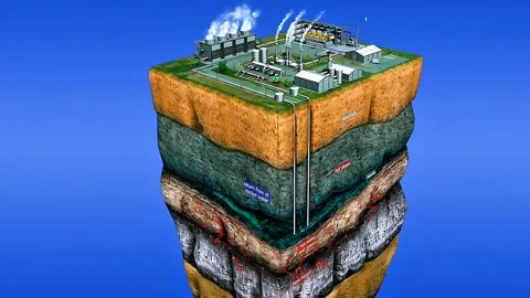 Underground view of Geothermal power station Stock Footage 321657220