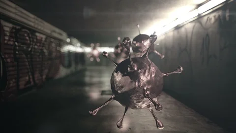Underground Walk thru 30 Seconds Modular Loop with Lower thirds and Green screen Stock Footage 128434157