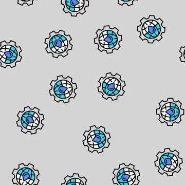 Underground water hydrogeologist vector seamless pattern Stock Illustration