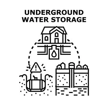 Underground water storage system water management infrastructure Ilustración de archivo