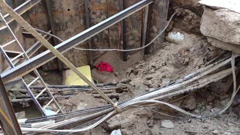 Underground  works.Smooth camera movement: Pan Right. Stock-Footage 328298913