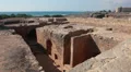 Undergroung building of ancient necropolis in Pafos city, Cyprus HD Footage