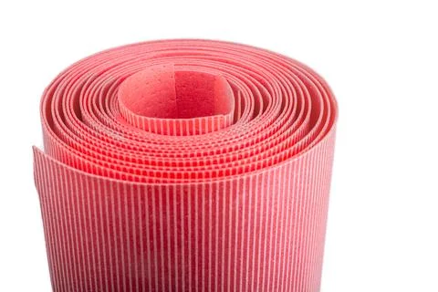 Underlayment soft pad for laminate flooring. For floor heating on a white Stock Photos