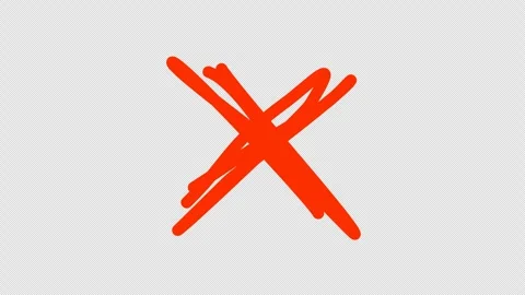 Underline cross mark scribbles graphic animation. Alpha channel 스톡 동영상 312271311