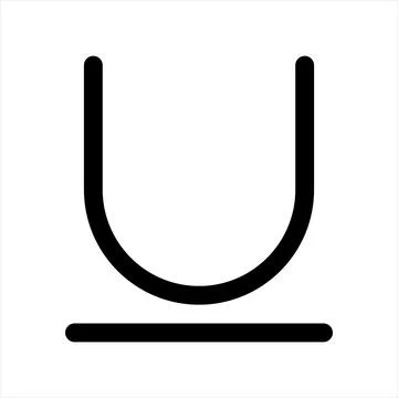 Underline glyph icon vector illustration isolated on white background Stock Illustration