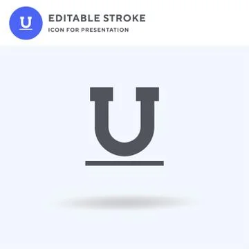 Underline icon vector, filled flat sign, solid pictogram isolated on white, l Stock Illustration