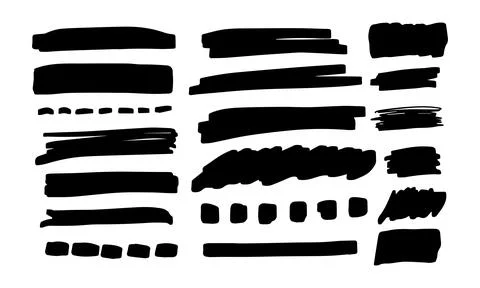 Underline markers collection. Vector illustration of scribble lines Stock Illustration