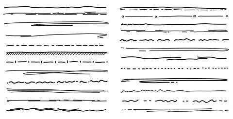 Underline scribble brush, pencil, pen marker lines Illustrazione stock