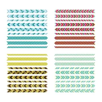 Underlines. Simple colour lines. Geometric decorative elements f Stockillustratie