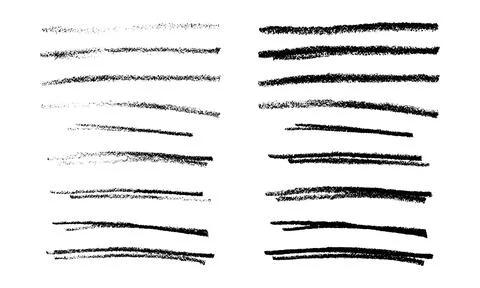 Underlining highlight pencil crayon hand draw lines set. Vector stock Illustrazione stock