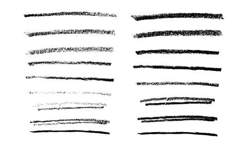 Underlining highlight pencil crayon hand draw lines set. Vector stock Stock Illustration