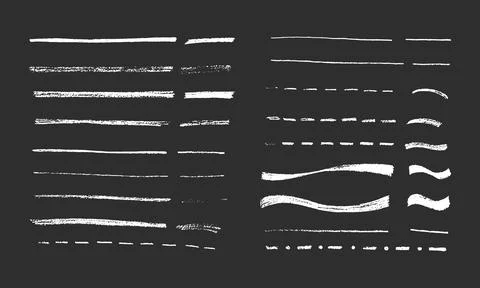 Underlining highlight pencil crayon hand draw lines set. Vector stock Stock Illustration