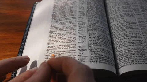 Underlining text of Holy Bible Stock Footage 8691339