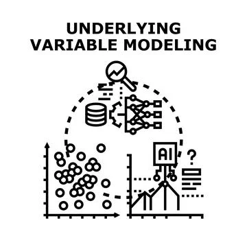 Underlying variable modeling creating data analysis concepts Stock Illustration