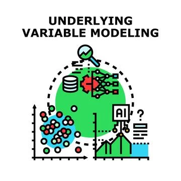 Underlying variable modeling creating data analysis concepts 스톡 일러스트