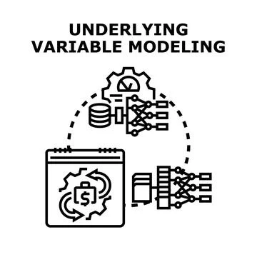 Underlying variable modeling data analysis concept presenting Stock Illustration