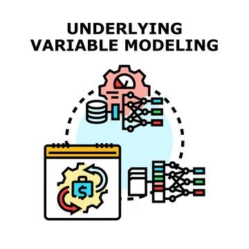 Underlying variable modeling data analysis concept presenting 库存插图