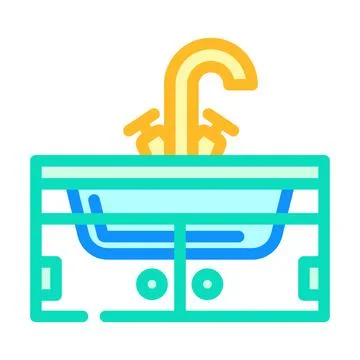 Undermount sink color icon vector illustration Stock-Illustration