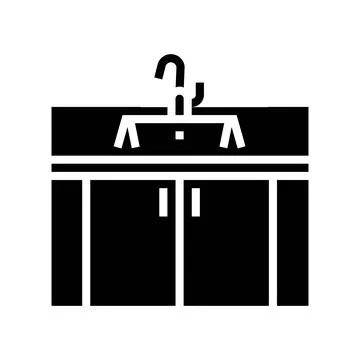 Undermount sink glyph icon vector illustration Stock-Illustration