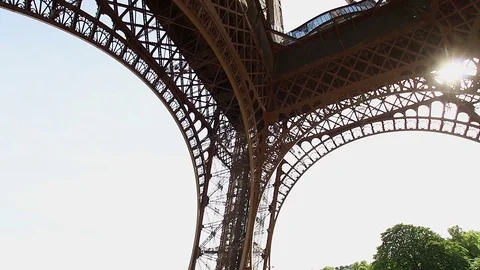Underneath The Eiffel Tower Stock Footage 70068105