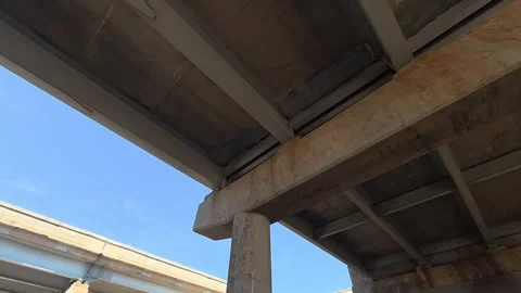 Underneath Four-Lane Highway Bridge in Rural Oklahoma 스톡 동영상 335847065